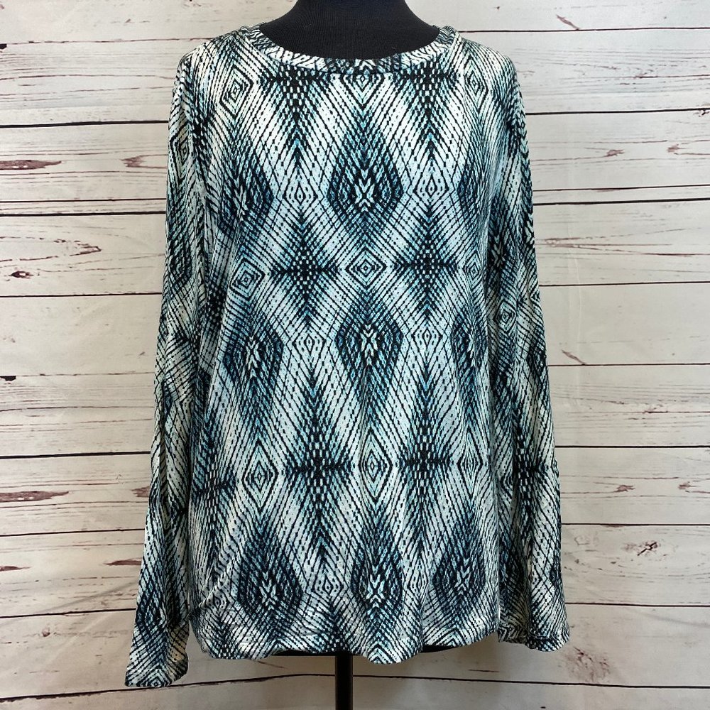 Karen Kane A Line Printed Geometric Pattern Blouse